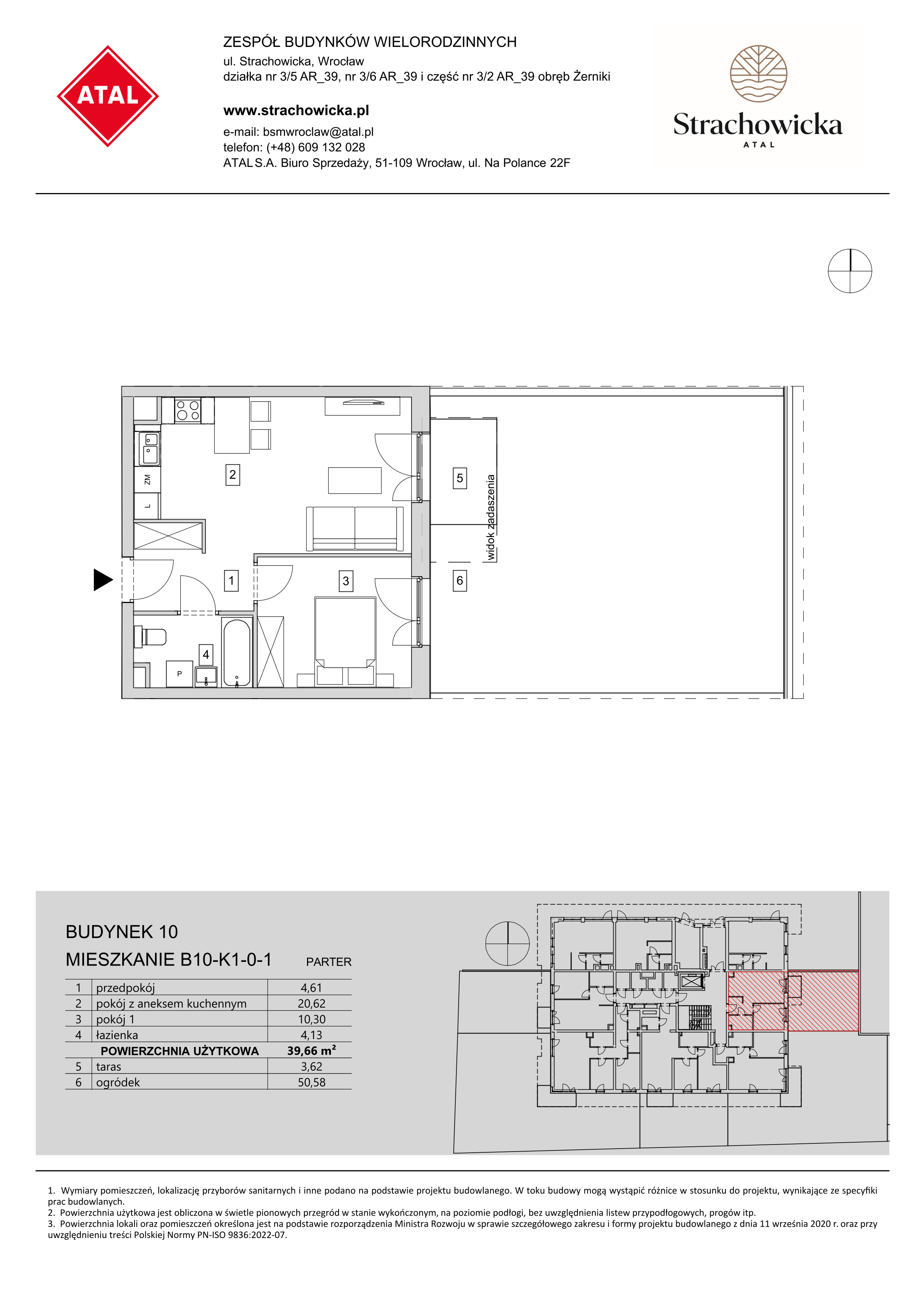 Mieszkanie 39,66 m², parter, oferta nr B10-K1-0-1, ATAL Strachowicka, Wrocław, Żerniki, Fabryczna, ul. Strachowicka-idx