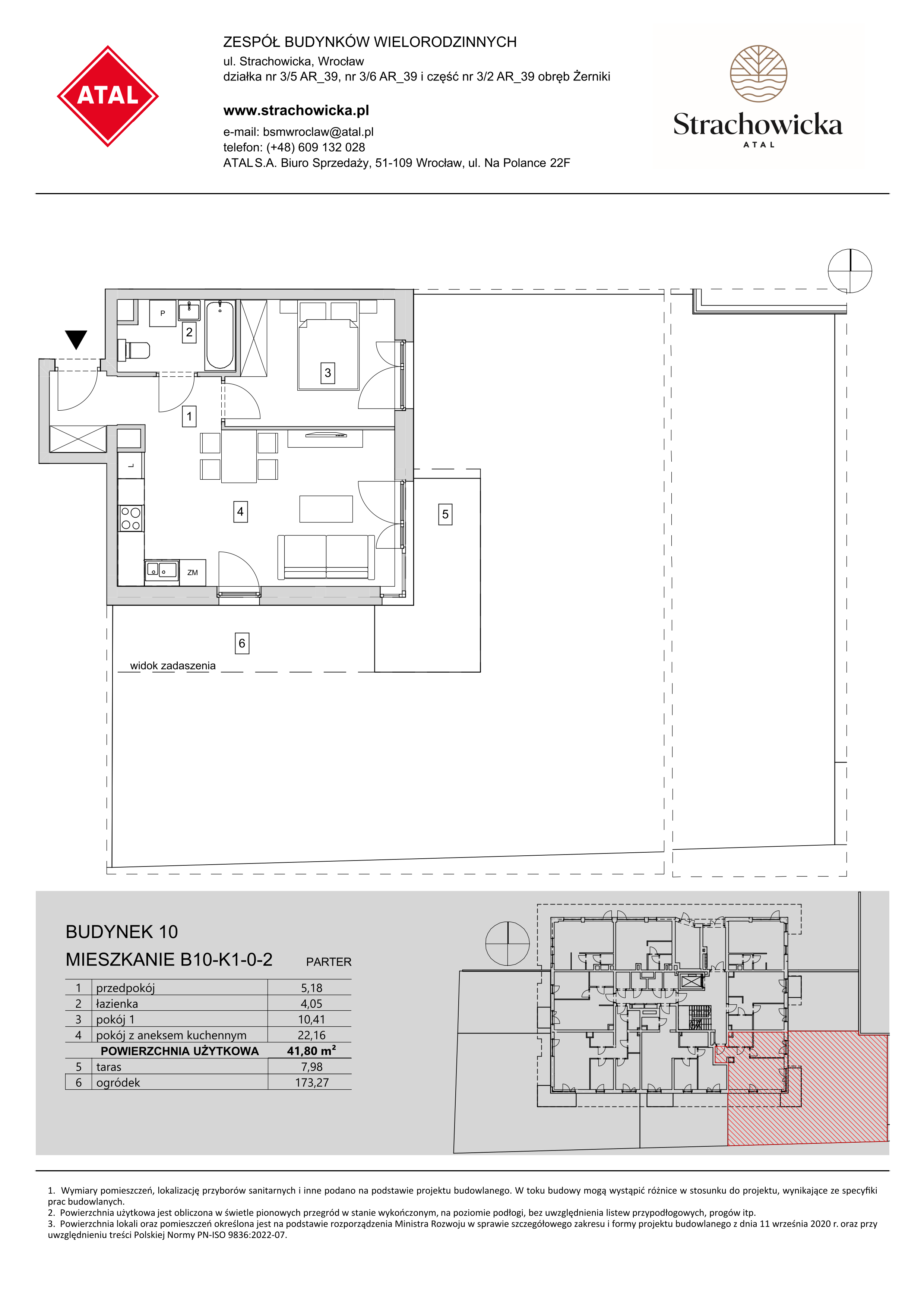 Mieszkanie 41,80 m², parter, oferta nr B10-K1-0-2, ATAL Strachowicka, Wrocław, Żerniki, Fabryczna, ul. Strachowicka-idx