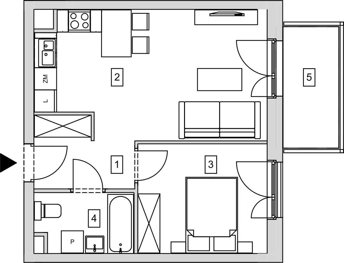 Mieszkanie 39,66 m², piętro 1, oferta nr B10-K1-1-1, ATAL Strachowicka, Wrocław, Żerniki, Fabryczna, ul. Strachowicka-idx