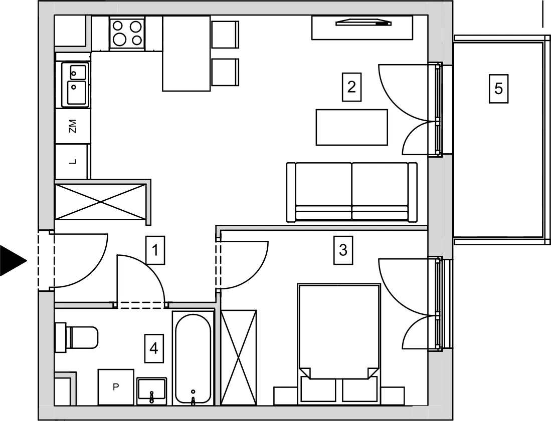 Mieszkanie 39,66 m², piętro 2, oferta nr B10-K1-2-1, ATAL Strachowicka, Wrocław, Żerniki, Fabryczna, ul. Strachowicka-idx