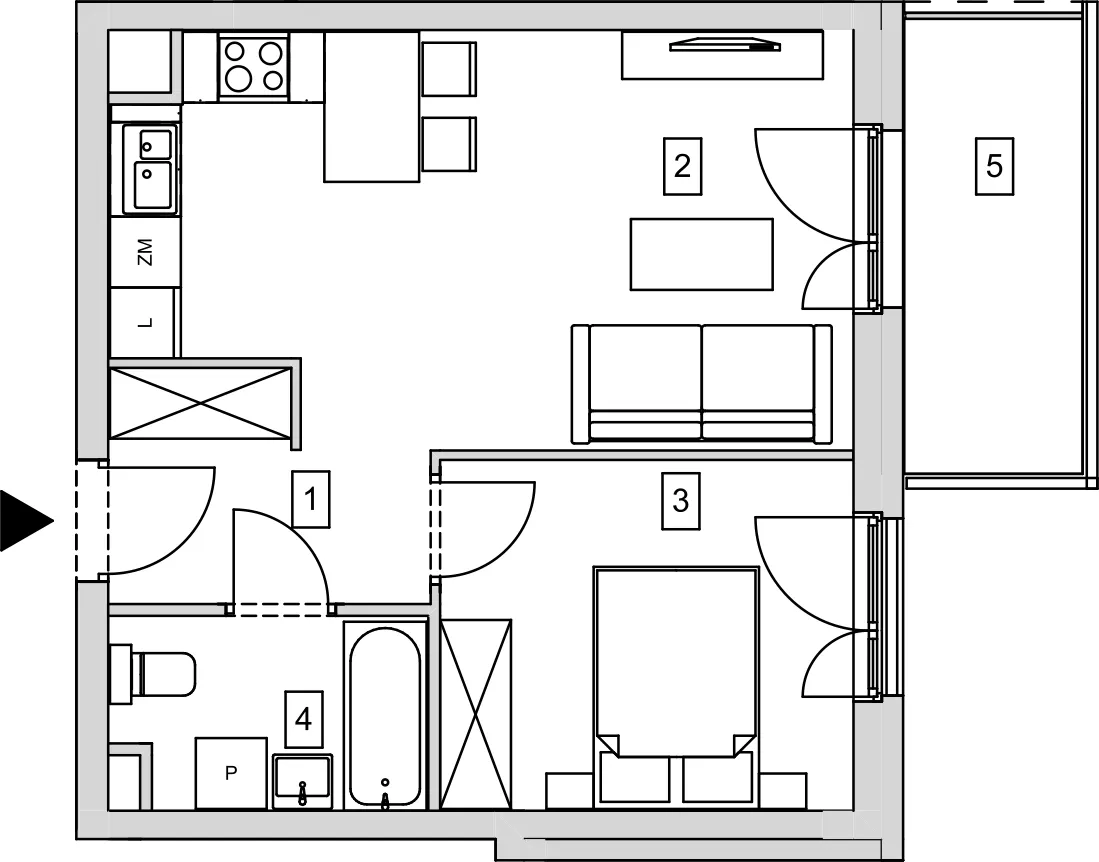 Mieszkanie 39,66 m², piętro 3, oferta nr B10-K1-3-1, ATAL Strachowicka, Wrocław, Żerniki, Fabryczna, ul. Strachowicka-idx