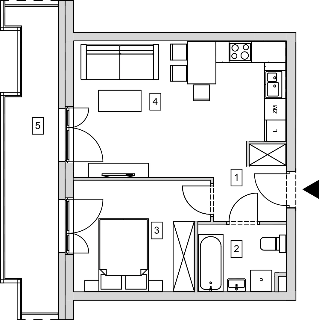 Mieszkanie 41,06 m², piętro 1, oferta nr B11-K1-1-4, ATAL Strachowicka, Wrocław, Żerniki, Fabryczna, ul. Strachowicka-idx