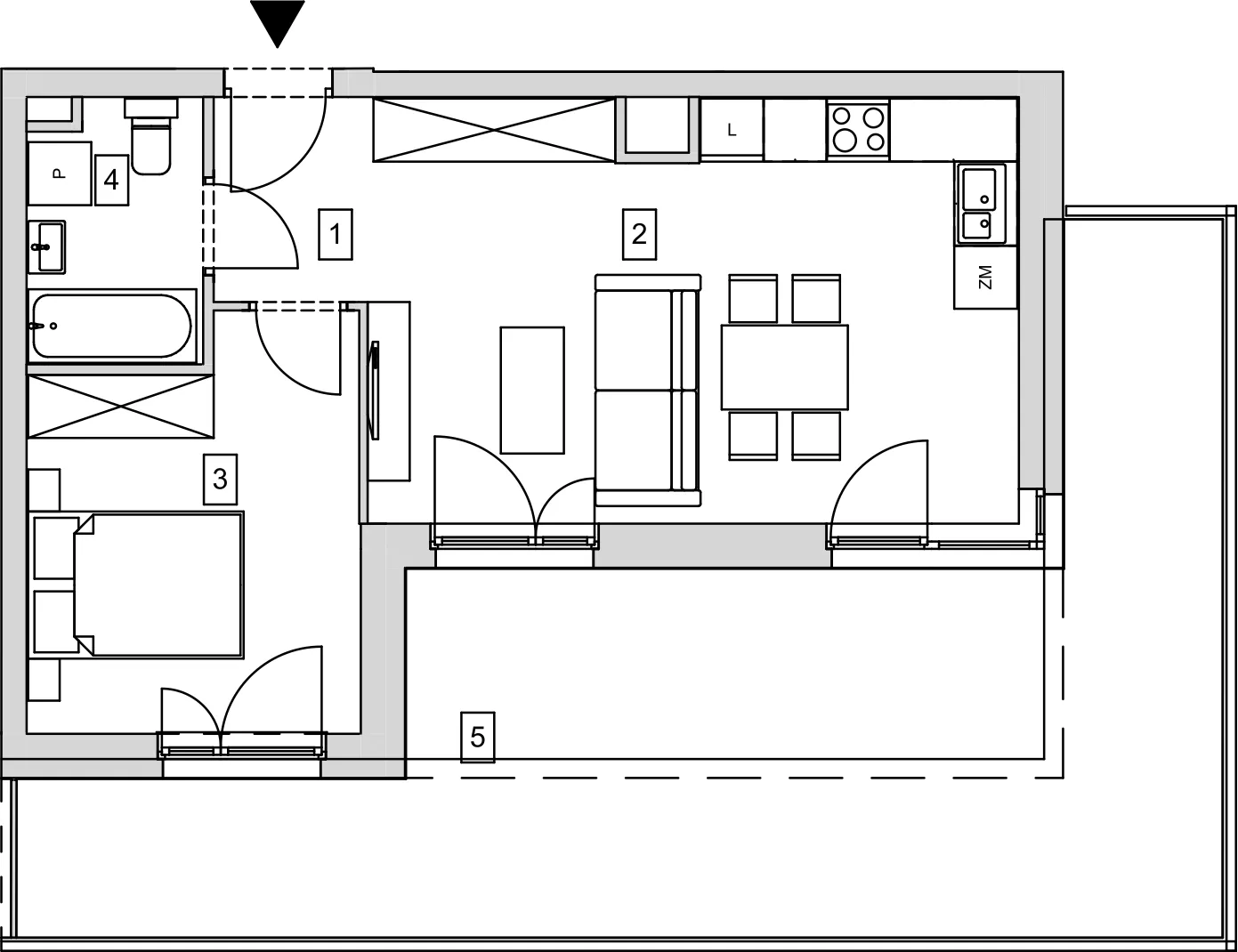 Mieszkanie 42,78 m², piętro 3, oferta nr B12-K1-3-1, ATAL Strachowicka, Wrocław, Żerniki, Fabryczna, ul. Strachowicka-idx