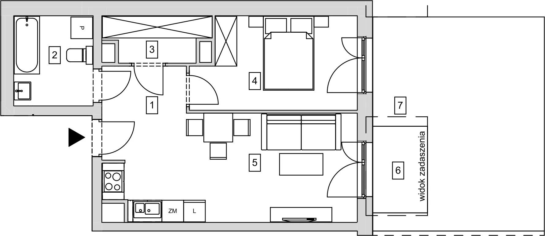 Mieszkanie 43,51 m², parter, oferta nr B5-K2-0-1, ATAL Strachowicka, Wrocław, Żerniki, Fabryczna, ul. Strachowicka-idx