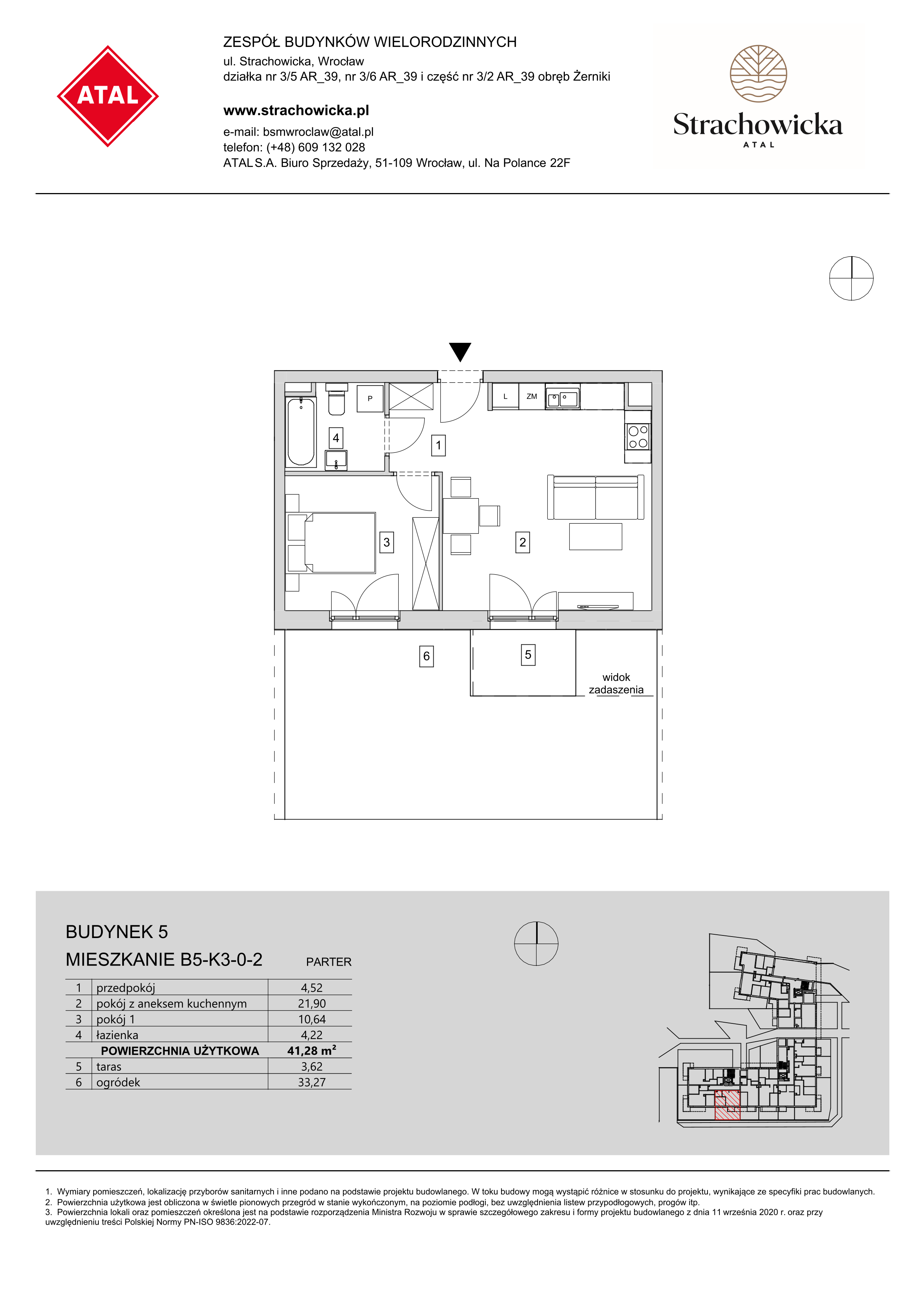 Mieszkanie 41,28 m², parter, oferta nr B5-K3-0-2, ATAL Strachowicka, Wrocław, Żerniki, Fabryczna, ul. Strachowicka-idx