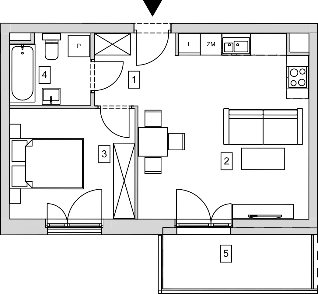 Mieszkanie 41,28 m², piętro 2, oferta nr B5-K3-2-2, ATAL Strachowicka, Wrocław, Żerniki, Fabryczna, ul. Strachowicka-idx