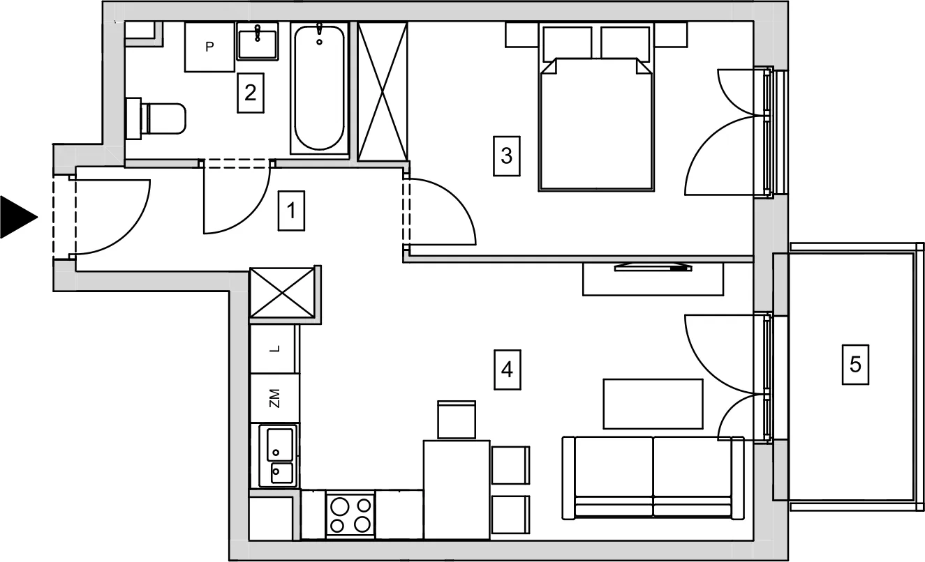 Mieszkanie 41,88 m², piętro 1, oferta nr B7-K1-1-4, ATAL Strachowicka, Wrocław, Żerniki, Fabryczna, ul. Strachowicka-idx