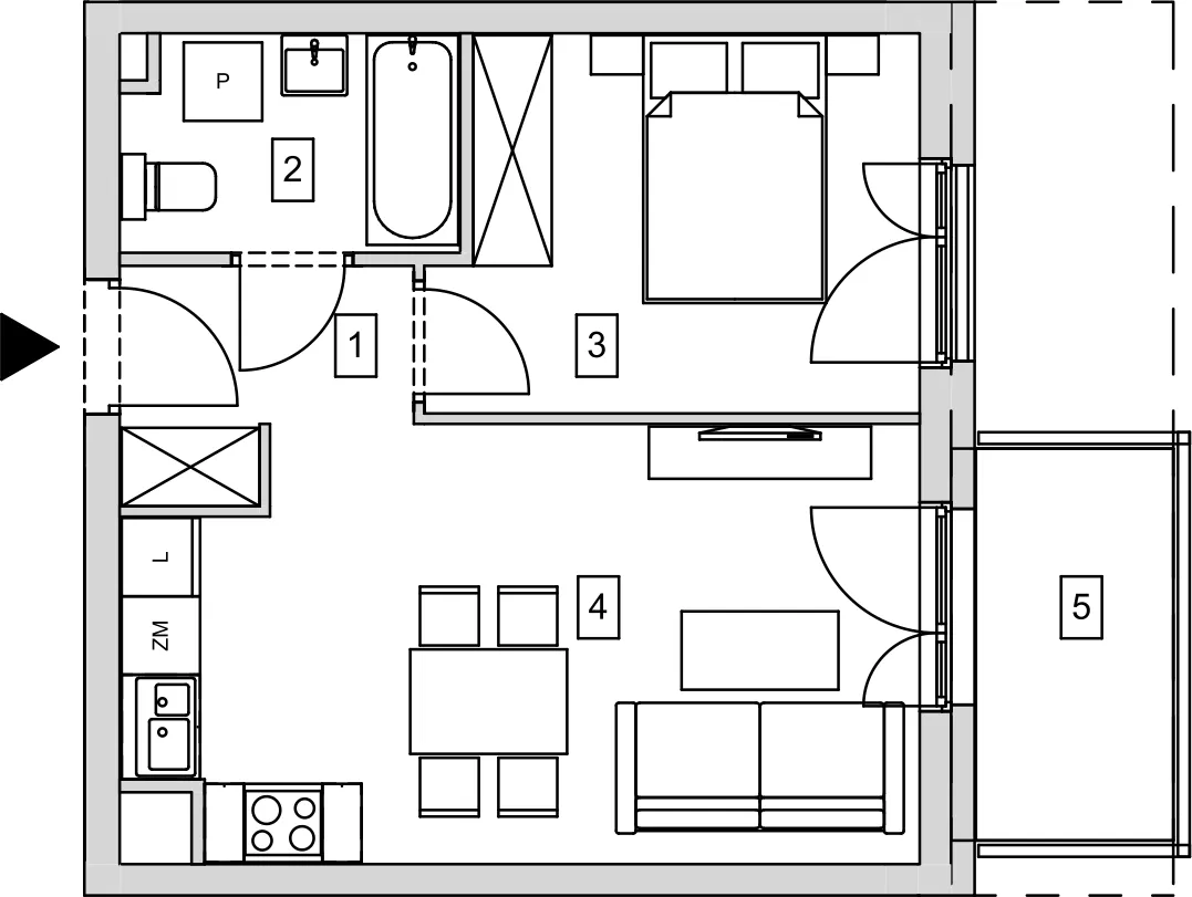 Mieszkanie 36,97 m², piętro 2, oferta nr B7-K1-2-3, ATAL Strachowicka, Wrocław, Żerniki, Fabryczna, ul. Strachowicka-idx