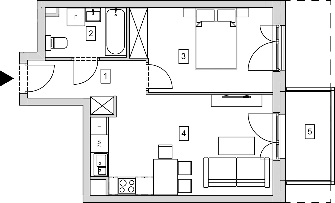 Mieszkanie 41,88 m², piętro 2, oferta nr B7-K1-2-4, ATAL Strachowicka, Wrocław, Żerniki, Fabryczna, ul. Strachowicka-idx