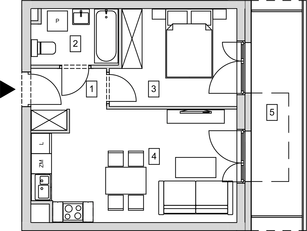 Mieszkanie 36,97 m², piętro 3, oferta nr B7-K1-3-3, ATAL Strachowicka, Wrocław, Żerniki, Fabryczna, ul. Strachowicka-idx