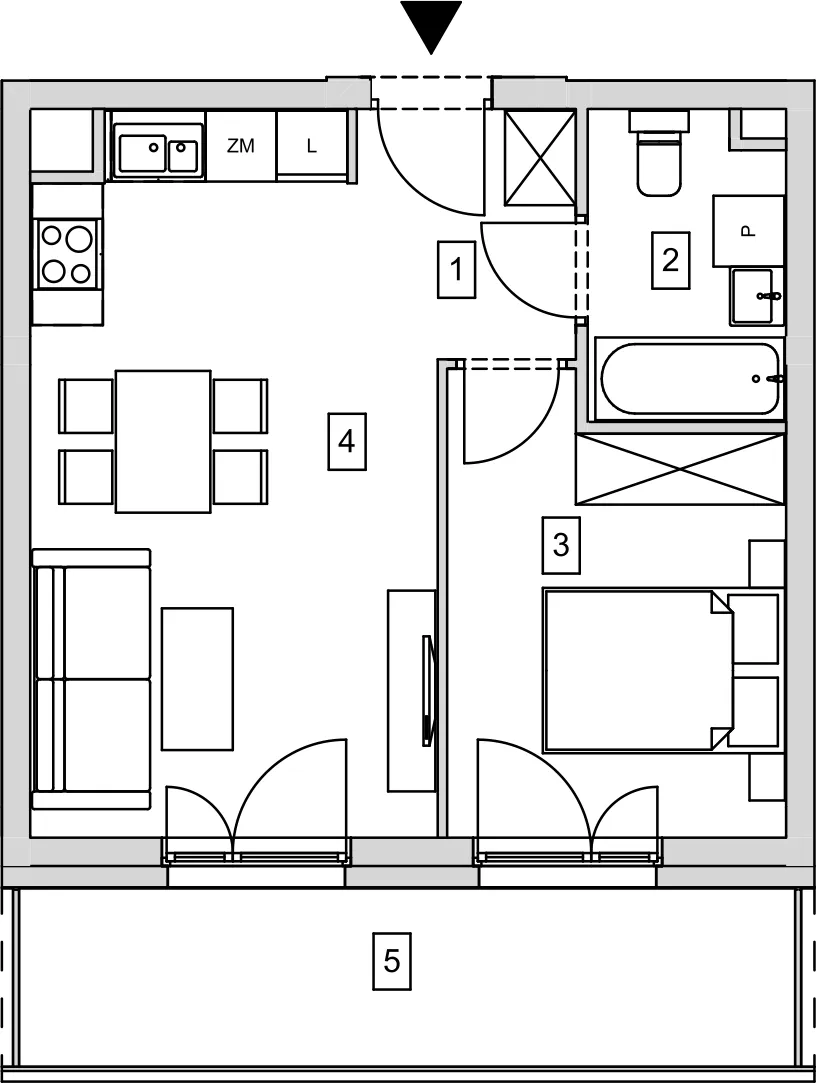 Mieszkanie 37,59 m², piętro 3, oferta nr B7-K1-3-5, ATAL Strachowicka, Wrocław, Żerniki, Fabryczna, ul. Strachowicka-idx