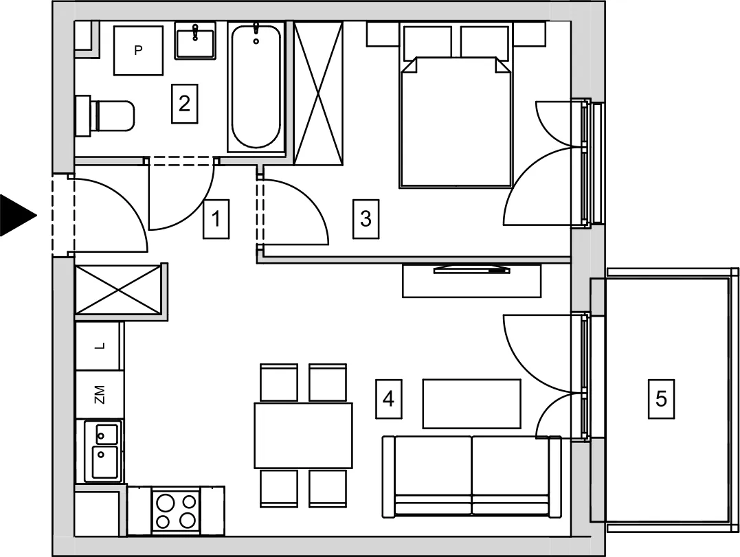 Mieszkanie 36,97 m², piętro 1, oferta nr B8-K1-1-3, ATAL Strachowicka, Wrocław, Żerniki, Fabryczna, ul. Strachowicka-idx