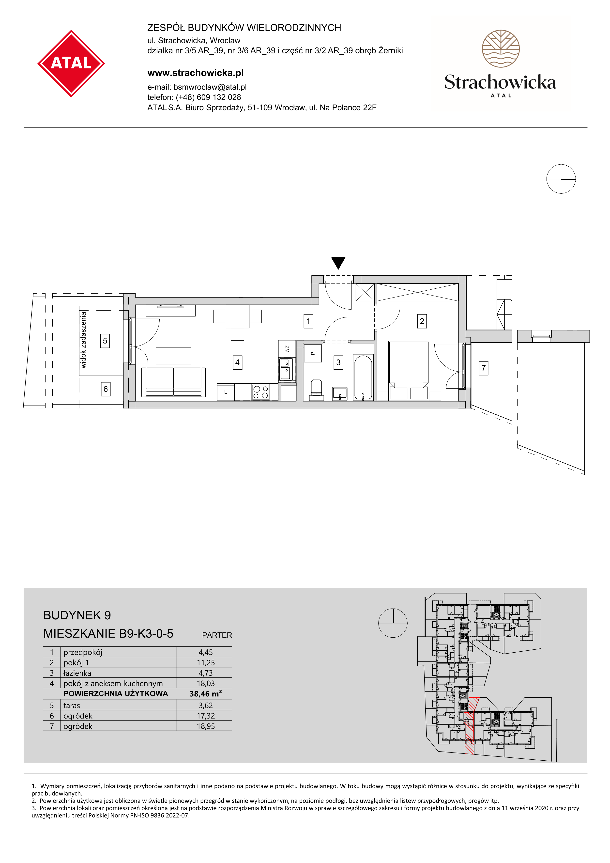 Mieszkanie 38,46 m², parter, oferta nr B9-K3-0-5, ATAL Strachowicka, Wrocław, Żerniki, Fabryczna, ul. Strachowicka-idx