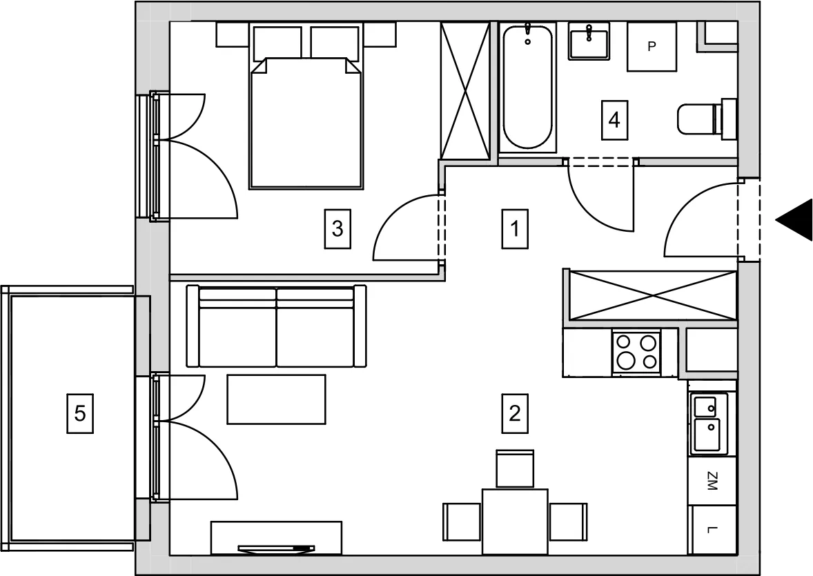 Mieszkanie 43,45 m², piętro 1, oferta nr B9-K3-1-3, ATAL Strachowicka, Wrocław, Żerniki, Fabryczna, ul. Strachowicka-idx