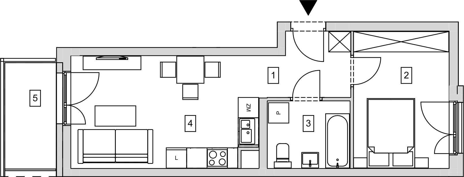 Mieszkanie 38,46 m², piętro 1, oferta nr B9-K3-1-5, ATAL Strachowicka, Wrocław, Żerniki, Fabryczna, ul. Strachowicka-idx