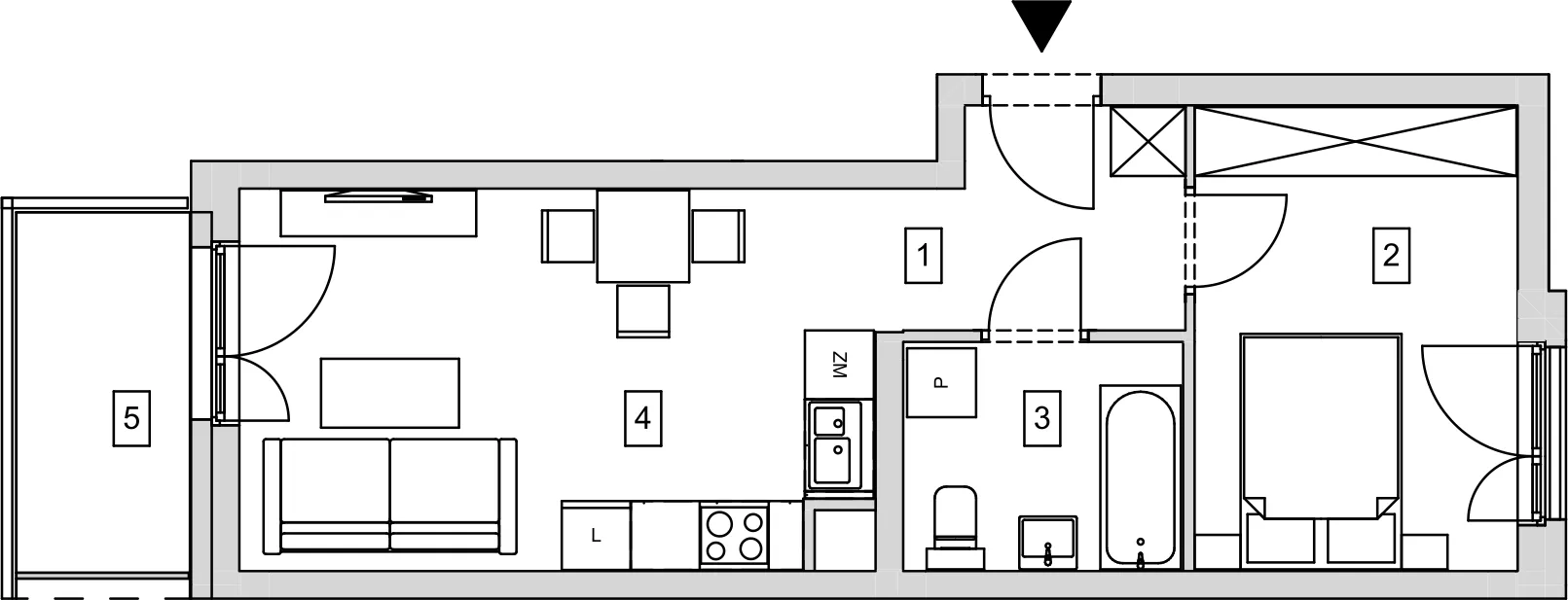 Mieszkanie 38,46 m², piętro 2, oferta nr B9-K3-2-5, ATAL Strachowicka, Wrocław, Żerniki, Fabryczna, ul. Strachowicka-idx