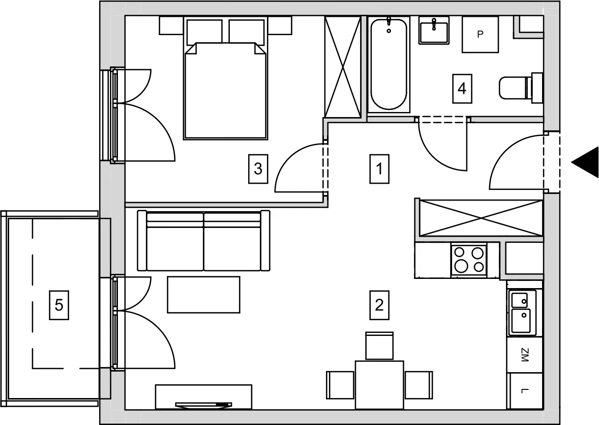 Mieszkanie 43,44 m², piętro 3, oferta nr B9-K3-3-3, ATAL Strachowicka, Wrocław, Żerniki, Fabryczna, ul. Strachowicka-idx