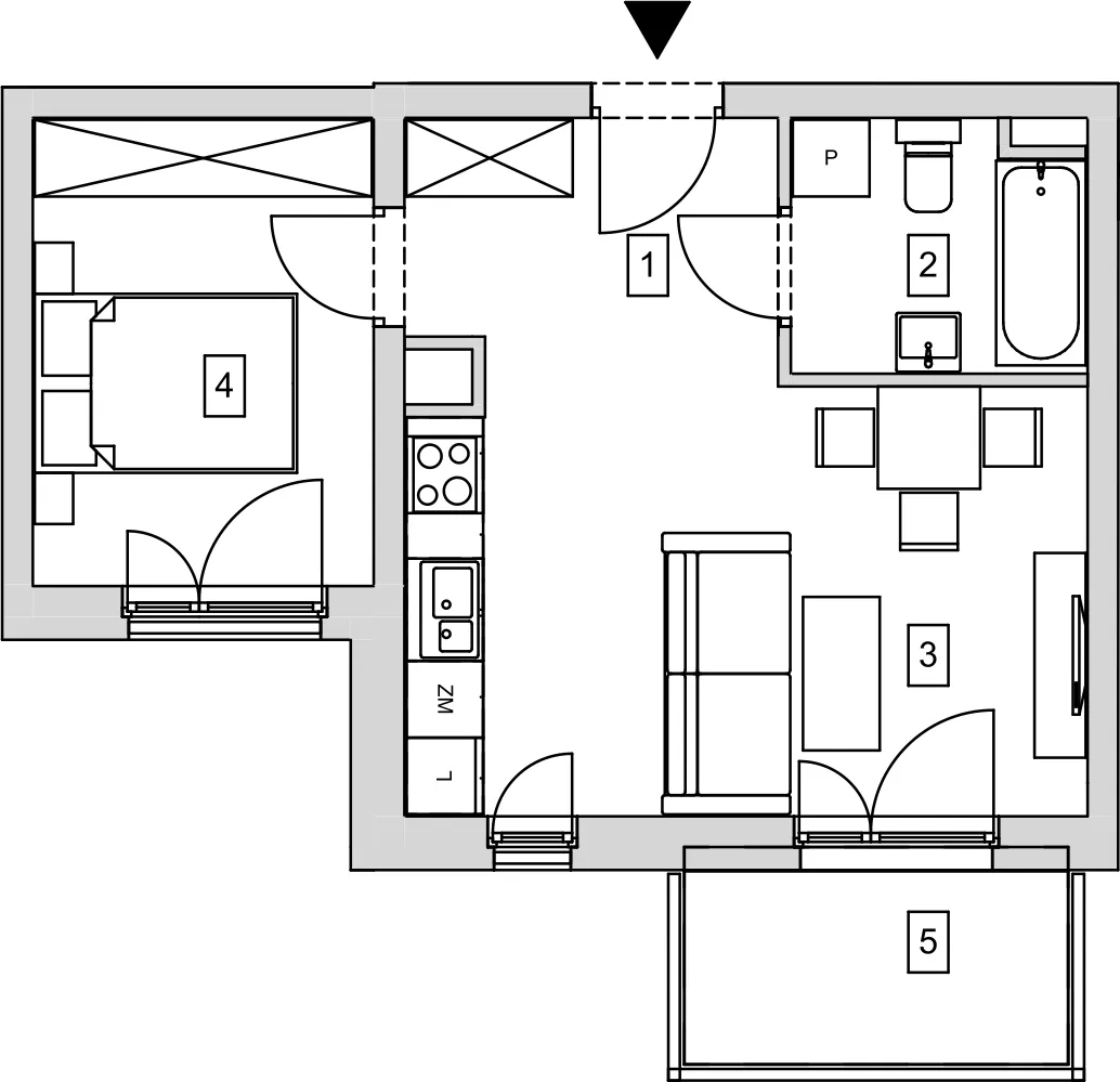 Mieszkanie 37,28 m², piętro 1, oferta nr B9-K4-1-2, ATAL Strachowicka, Wrocław, Żerniki, Fabryczna, ul. Strachowicka-idx