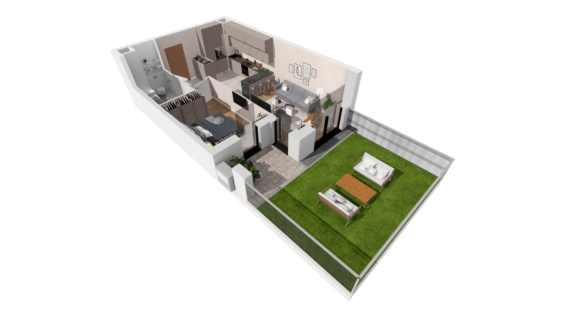 Mieszkanie 43,29 m², parter, oferta nr B1-00-1A, Francuska Park, Katowice, Osiedle Paderewskiego-Muchowiec, Muchowiec, ul. Szybowcowa-idx