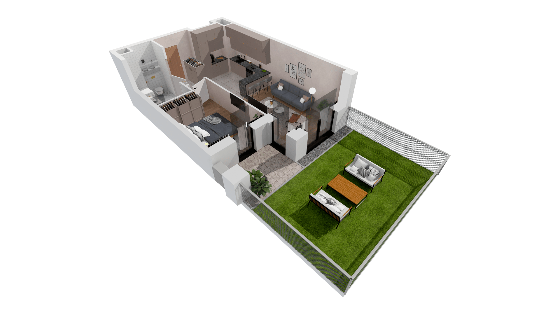 Mieszkanie 42,34 m², parter, oferta nr B1-00-5A, Francuska Park, Katowice, Osiedle Paderewskiego-Muchowiec, Muchowiec, ul. Szybowcowa-idx