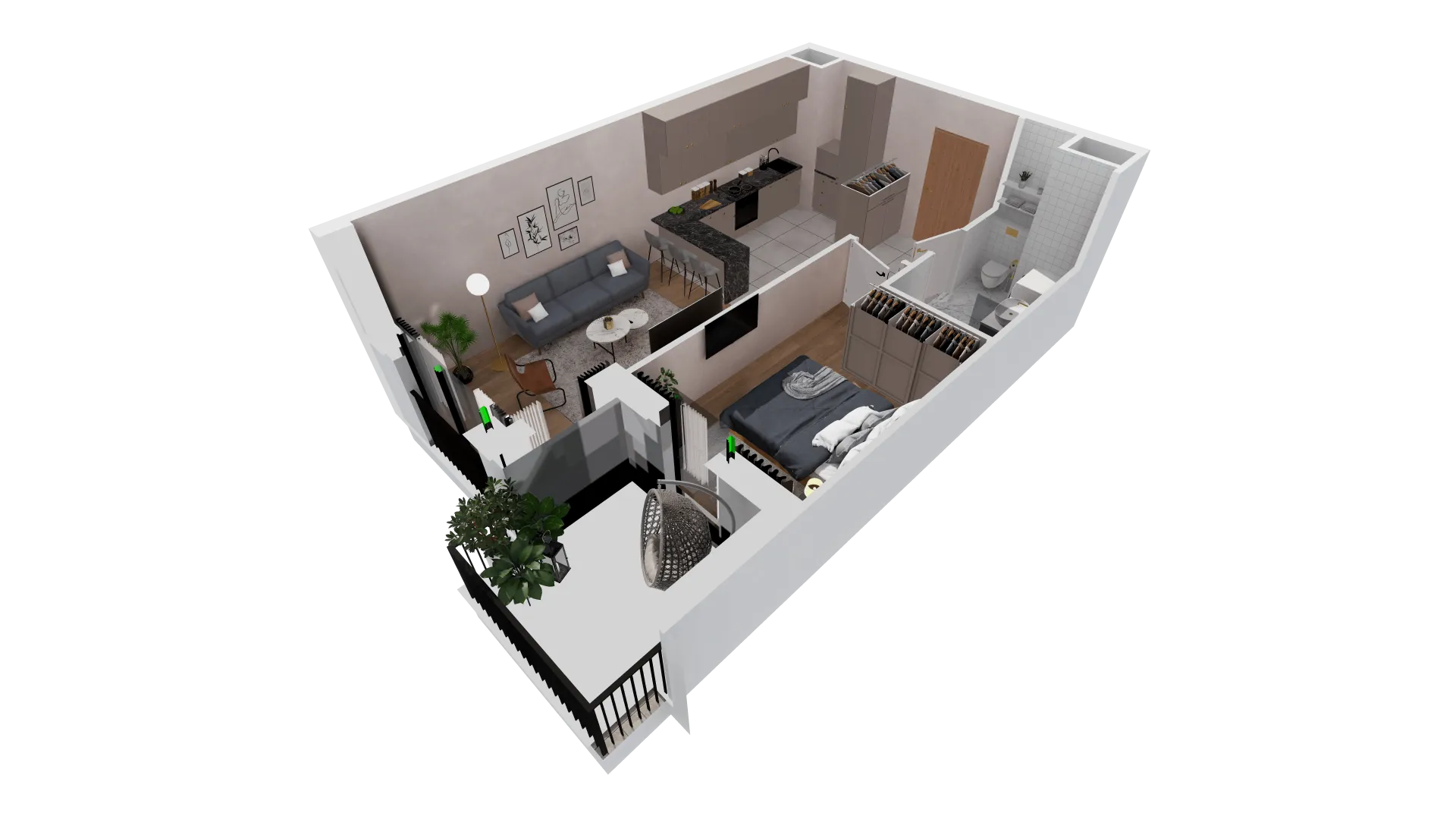 Mieszkanie 43,08 m², piętro 2, oferta nr B1-02-19A, Francuska Park, Katowice, Osiedle Paderewskiego-Muchowiec, Muchowiec, ul. Szybowcowa-idx