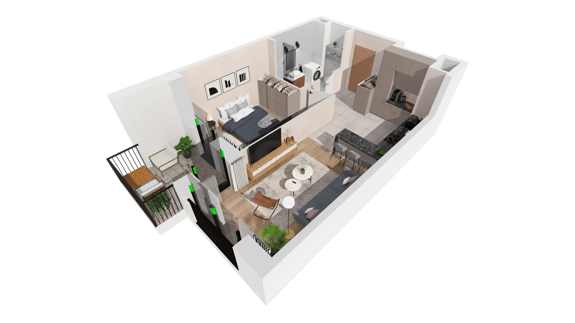 Mieszkanie 42,91 m², piętro 2, oferta nr B1-02-23A, Francuska Park, Katowice, Osiedle Paderewskiego-Muchowiec, Muchowiec, ul. Szybowcowa-idx