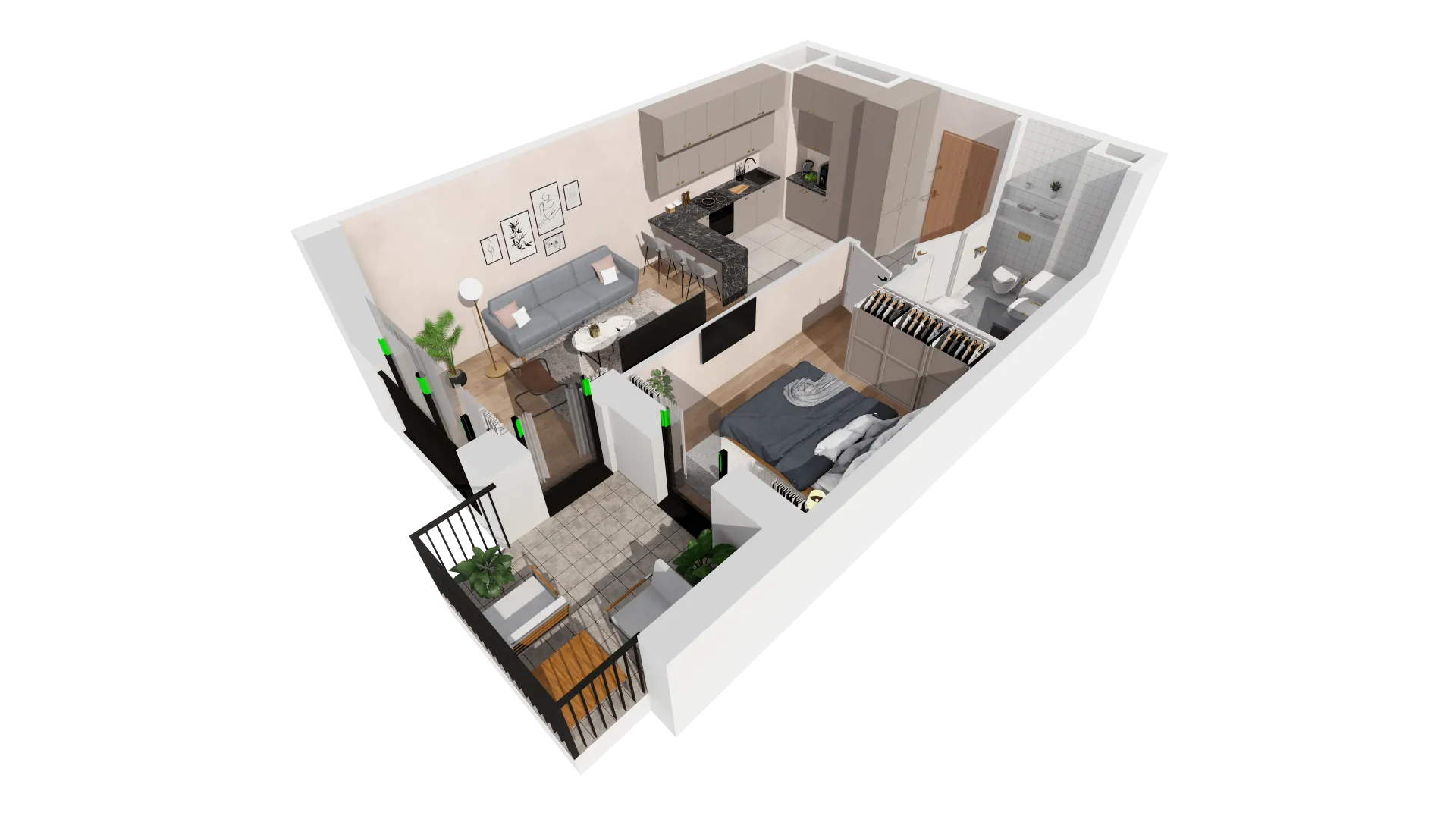 Mieszkanie 42,66 m², piętro 2, oferta nr B1-02-25A, Francuska Park, Katowice, Osiedle Paderewskiego-Muchowiec, Muchowiec, ul. Szybowcowa-idx