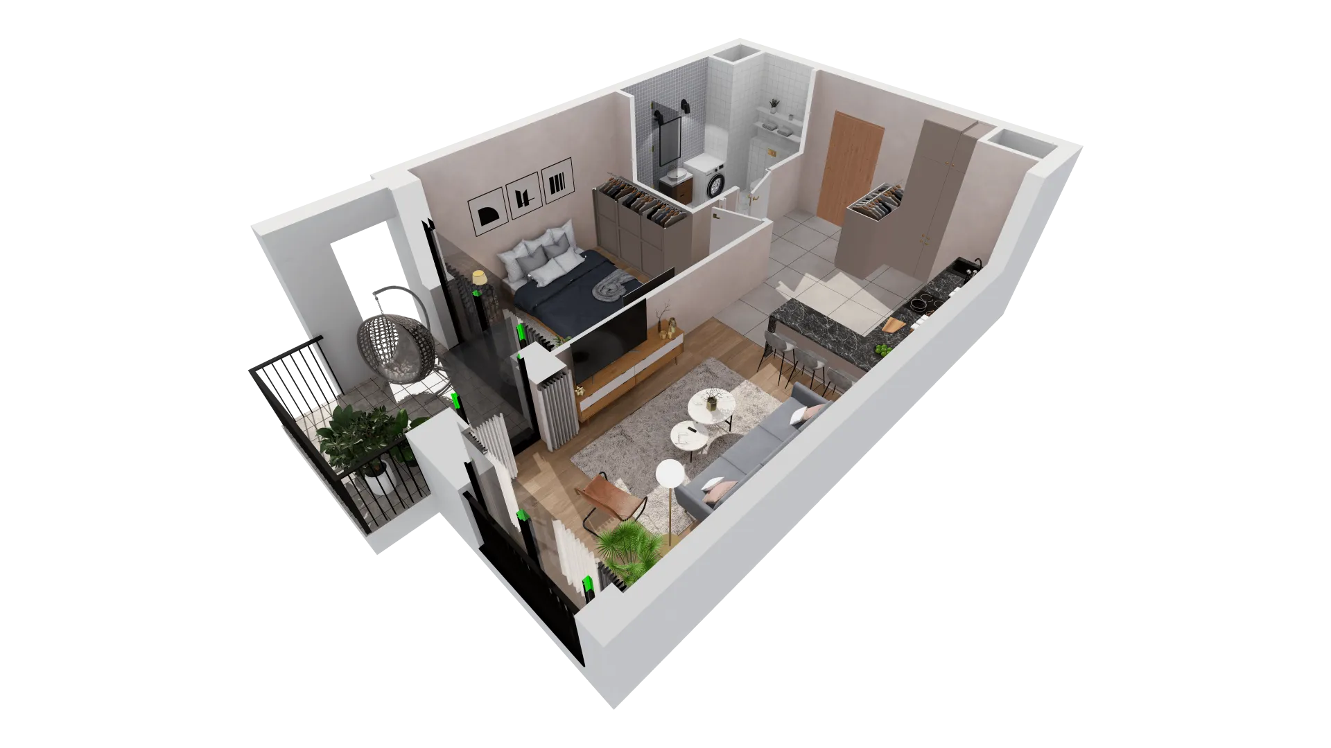 Mieszkanie 42,92 m², piętro 3, oferta nr B1-03-30A, Francuska Park, Katowice, Osiedle Paderewskiego-Muchowiec, Muchowiec, ul. Szybowcowa-idx