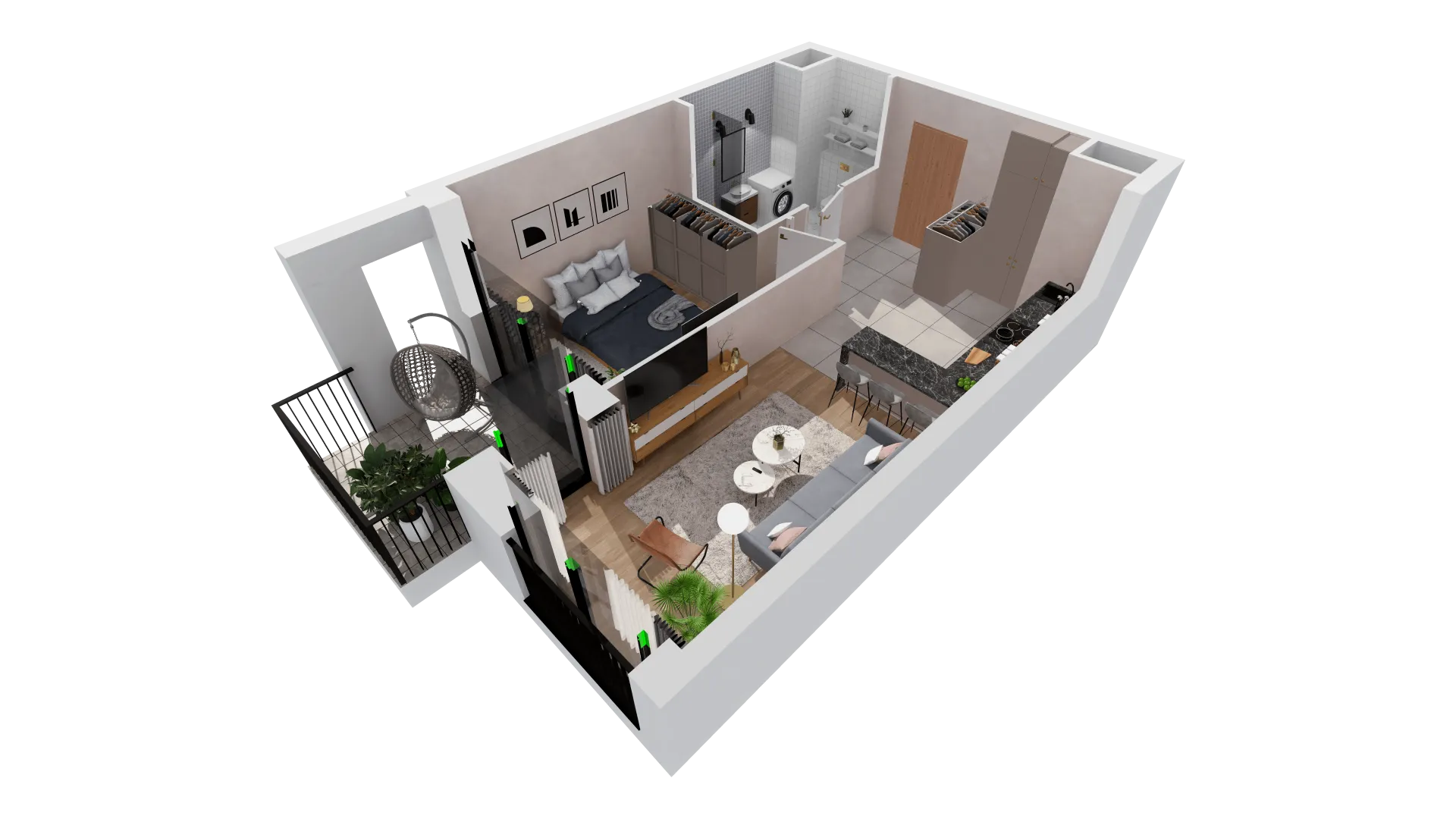 Mieszkanie 42,93 m², piętro 6, oferta nr B1-06-60A, Francuska Park, Katowice, Osiedle Paderewskiego-Muchowiec, Muchowiec, ul. Szybowcowa-idx