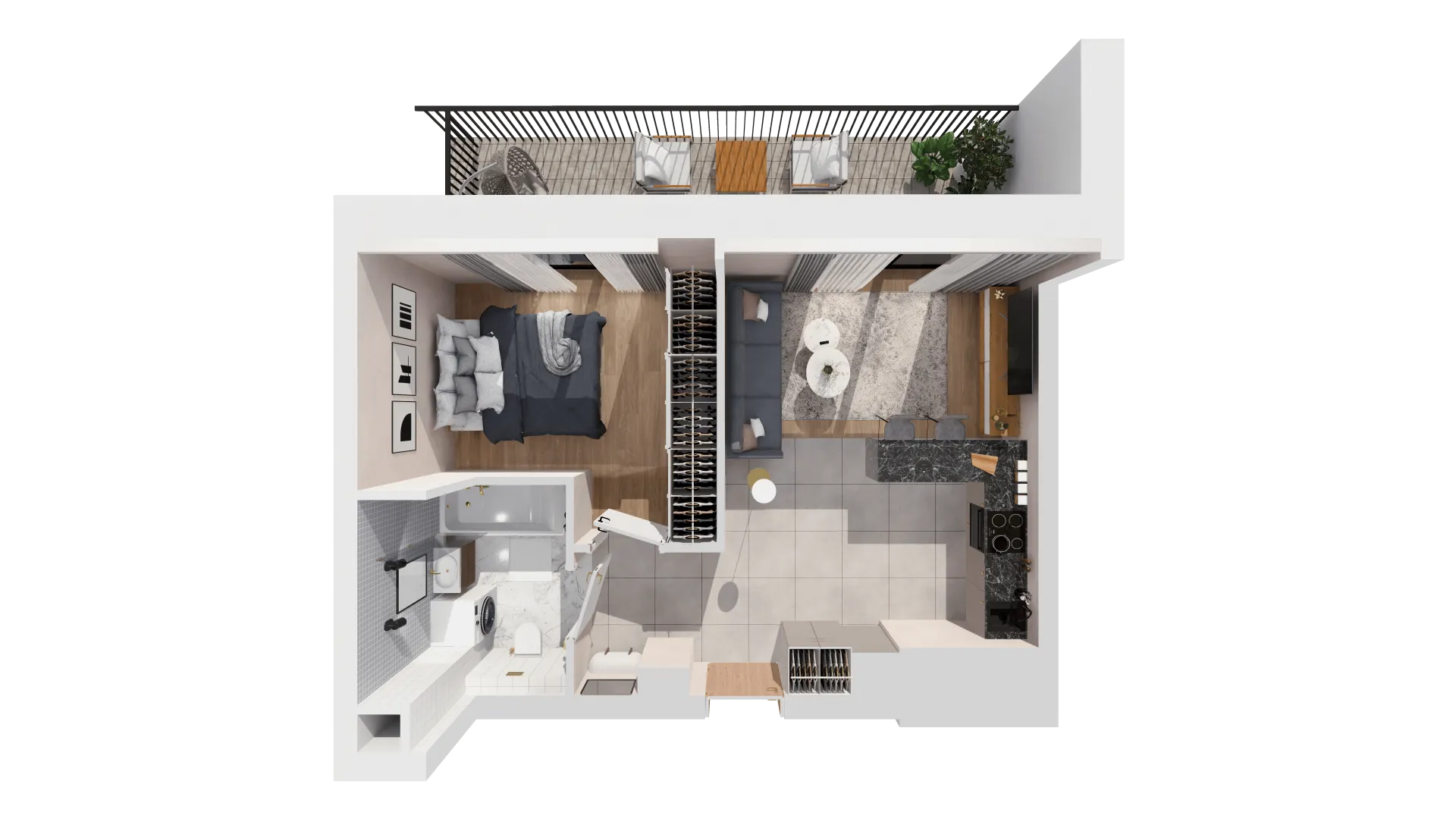 Mieszkanie 39,89 m², piętro 1, oferta nr B2-01-4A, Francuska Park, Katowice, Osiedle Paderewskiego-Muchowiec, Muchowiec, ul. Szybowcowa-idx