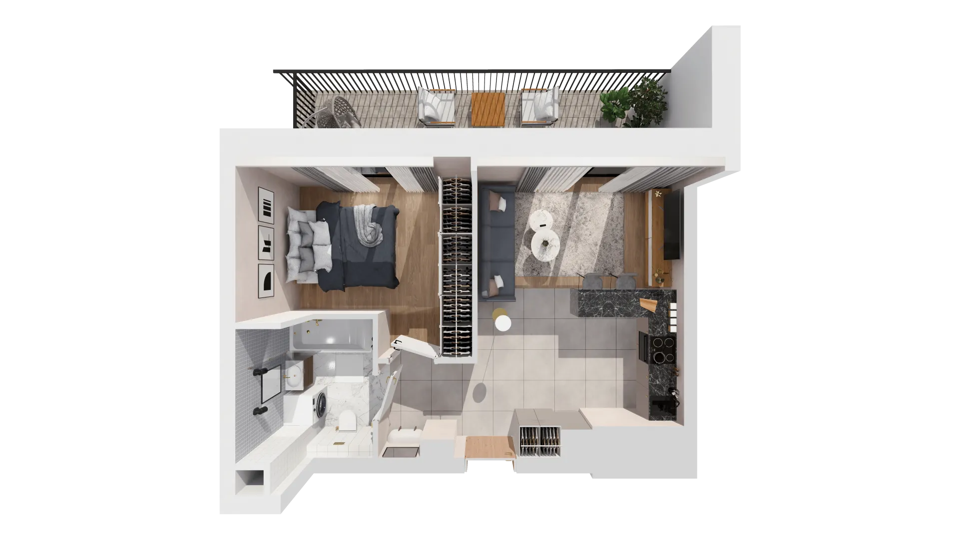 Mieszkanie 39,91 m², piętro 3, oferta nr B2-03-14A, Francuska Park, Katowice, Osiedle Paderewskiego-Muchowiec, Muchowiec, ul. Szybowcowa-idx