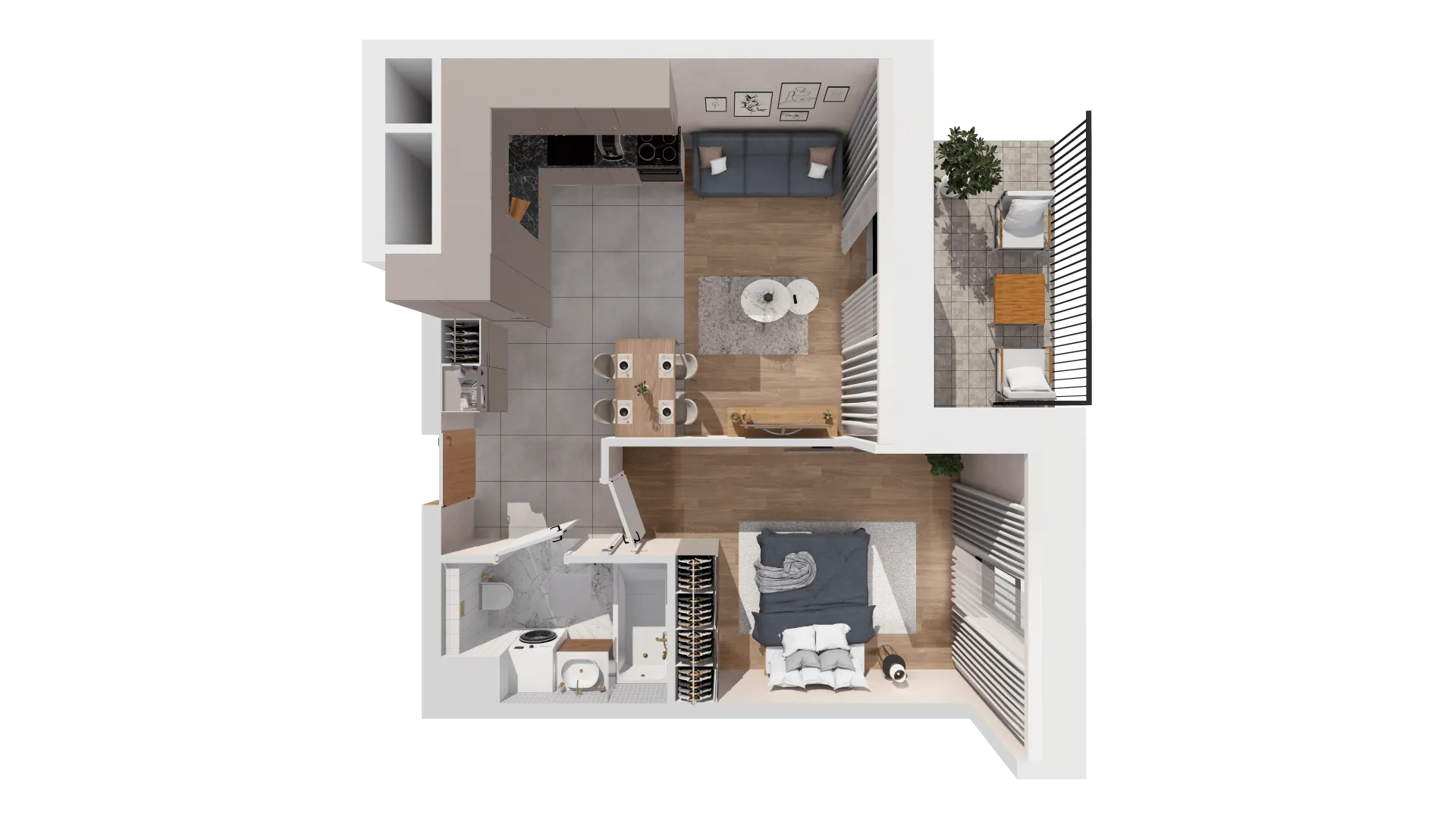 Mieszkanie 43,57 m², piętro 3, oferta nr B2-03-15A, Francuska Park, Katowice, Osiedle Paderewskiego-Muchowiec, Muchowiec, ul. Szybowcowa-idx