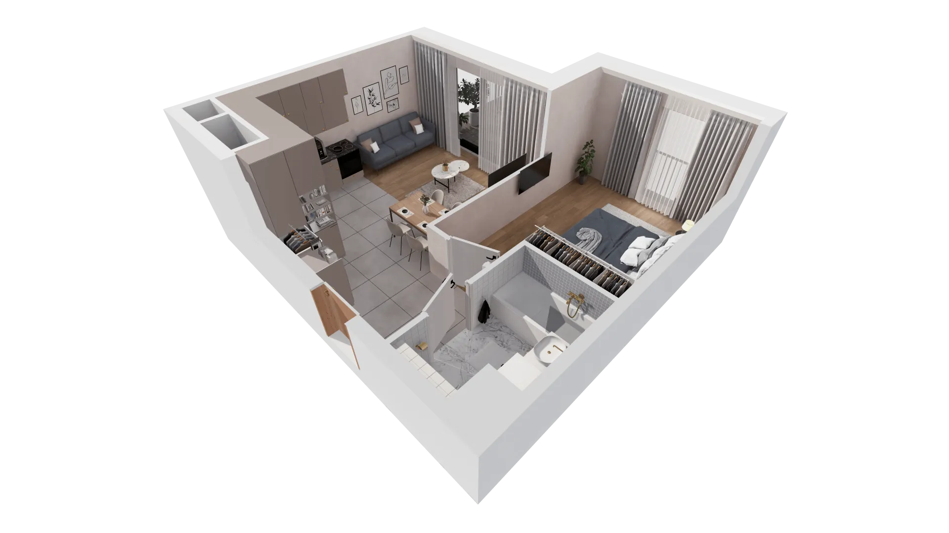 Mieszkanie 43,57 m², piętro 3, oferta nr B2-03-15A, Francuska Park, Katowice, Osiedle Paderewskiego-Muchowiec, Muchowiec, ul. Szybowcowa-idx