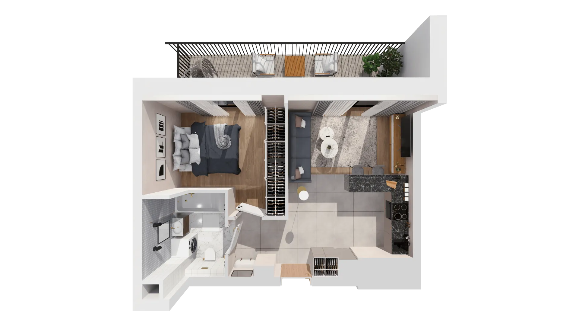 Mieszkanie 39,85 m², piętro 5, oferta nr B2-05-24A, Francuska Park, Katowice, Osiedle Paderewskiego-Muchowiec, Muchowiec, ul. Szybowcowa-idx