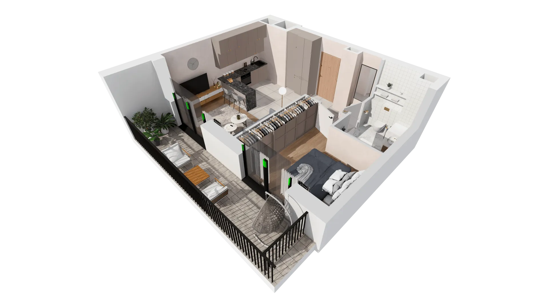 Mieszkanie 39,85 m², piętro 5, oferta nr B2-05-24A, Francuska Park, Katowice, Osiedle Paderewskiego-Muchowiec, Muchowiec, ul. Szybowcowa-idx