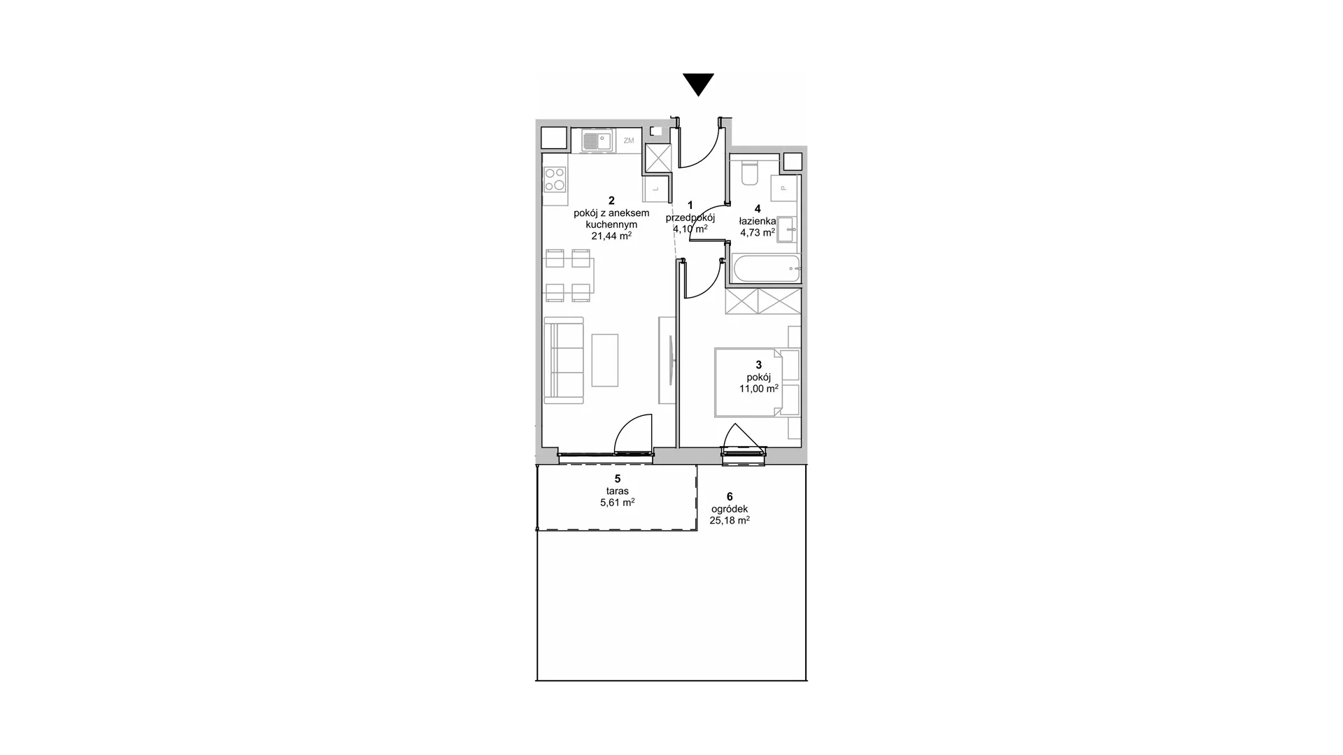 Mieszkanie 41,27 m², parter, oferta nr S1.C.0.2, ATAL Idea Swarzędz II, Swarzędz, ul. Tabaki-idx