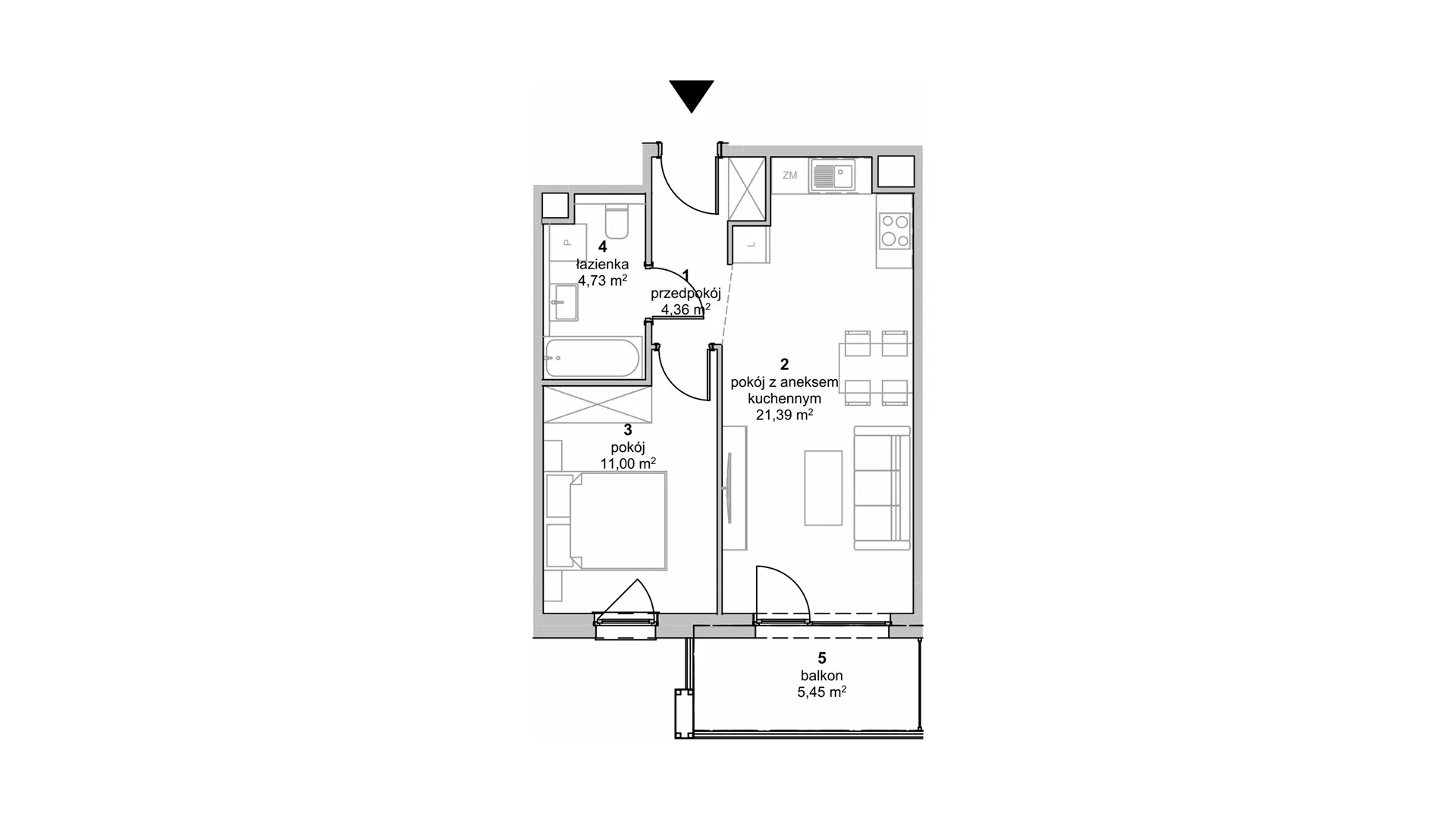 Mieszkanie 41,48 m², piętro 3, oferta nr S1.C.3.3, ATAL Idea Swarzędz II, Swarzędz, ul. Tabaki-idx