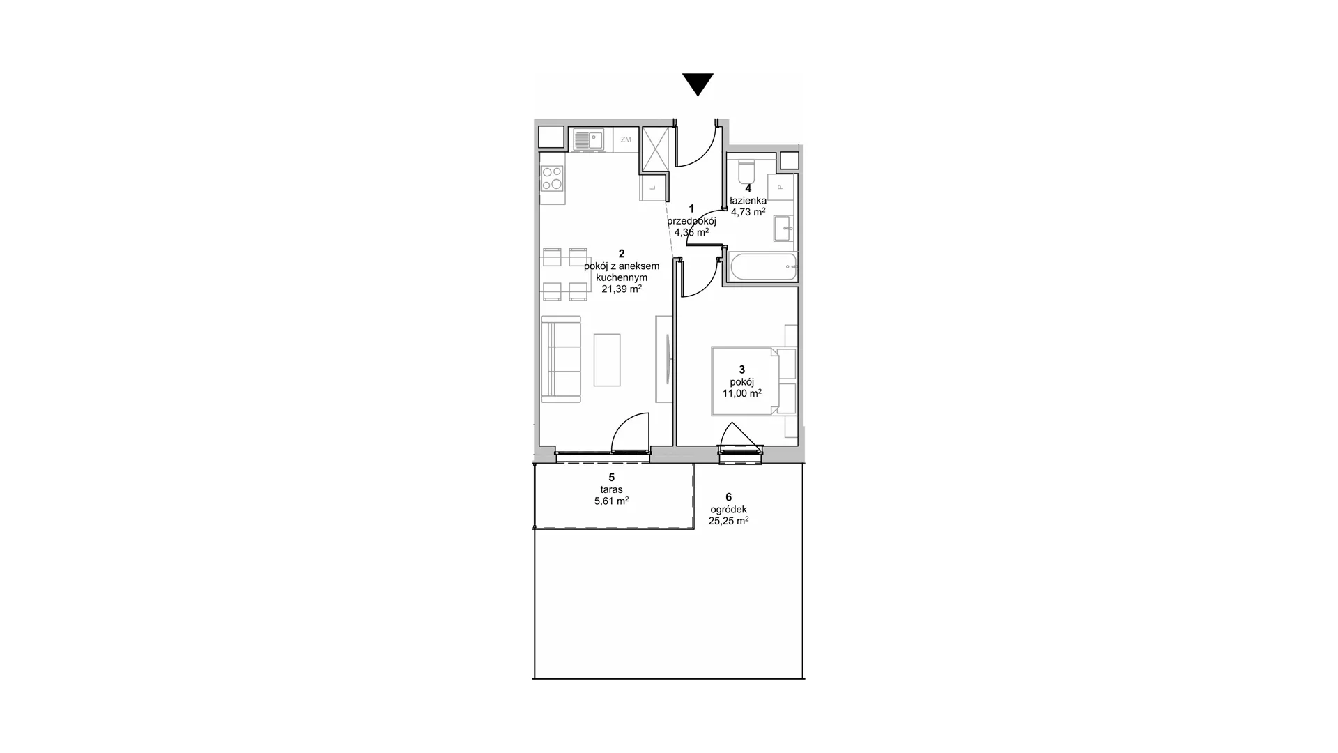 Mieszkanie 41,48 m², parter, oferta nr S1.D.0.3, ATAL Idea Swarzędz II, Swarzędz, ul. Tabaki-idx