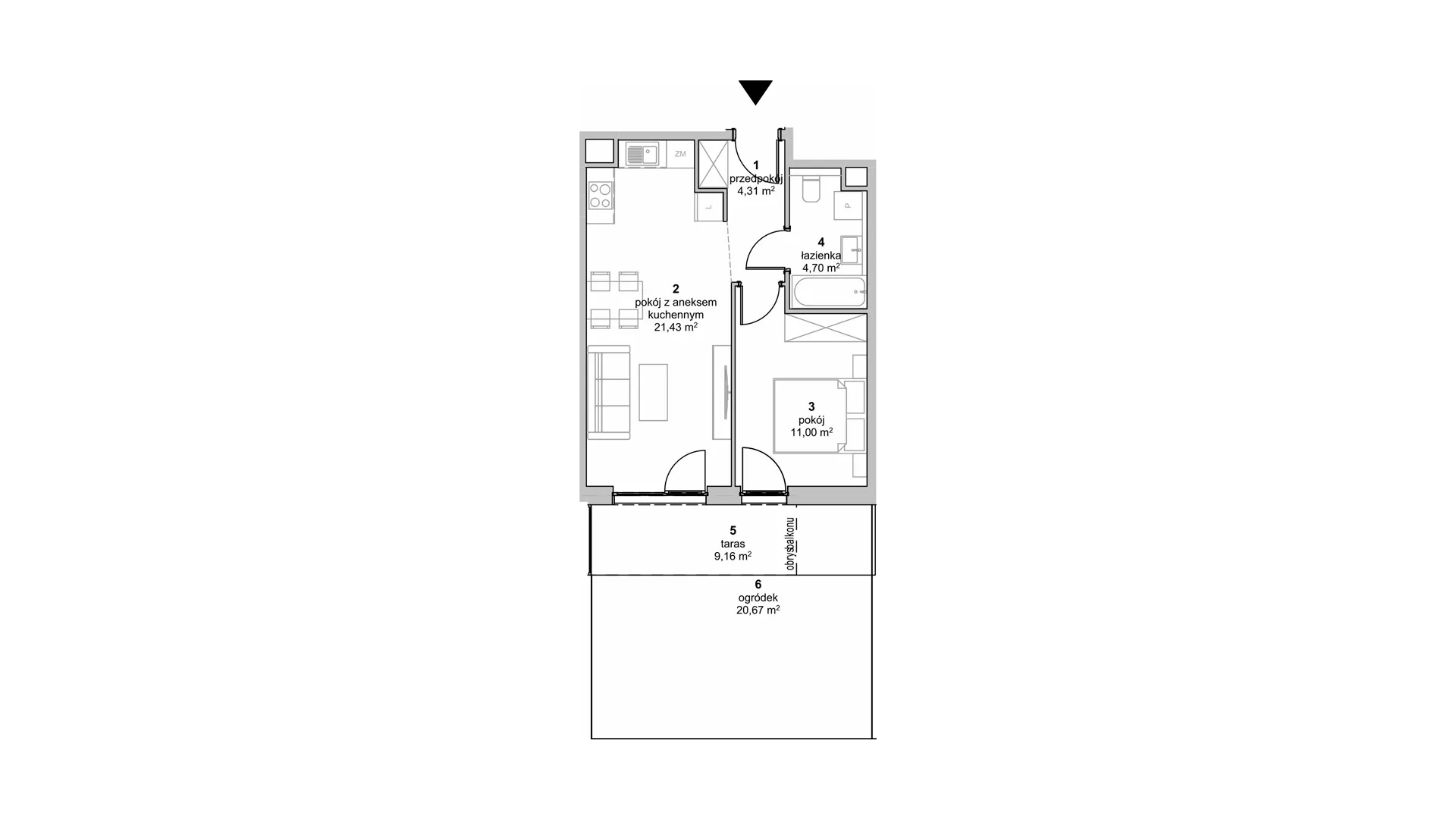 Mieszkanie 41,44 m², parter, oferta nr S2.G.0.2, ATAL Idea Swarzędz II, Swarzędz, ul. Tabaki-idx