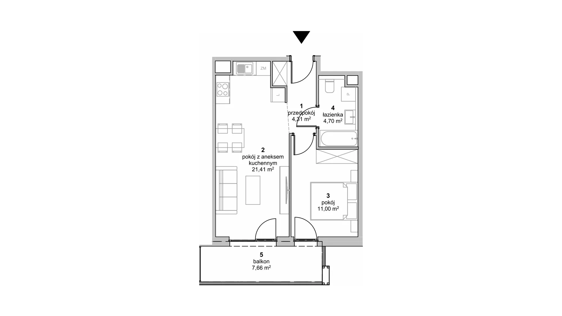 Mieszkanie 41,42 m², piętro 1, oferta nr S2.G.1.3, ATAL Idea Swarzędz II, Swarzędz, ul. Tabaki-idx