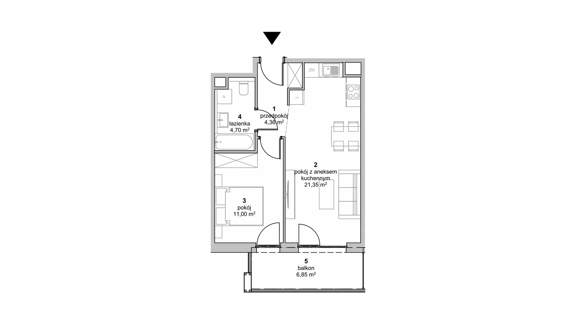 Mieszkanie 41,41 m², piętro 1, oferta nr S2.G.1.4, ATAL Idea Swarzędz II, Swarzędz, ul. Tabaki-idx