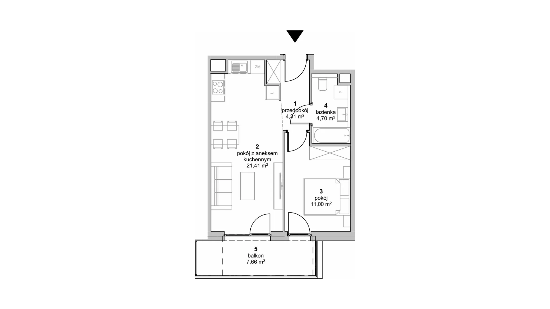 Mieszkanie 41,42 m², piętro 2, oferta nr S2.G.2.3, ATAL Idea Swarzędz II, Swarzędz, ul. Tabaki-idx