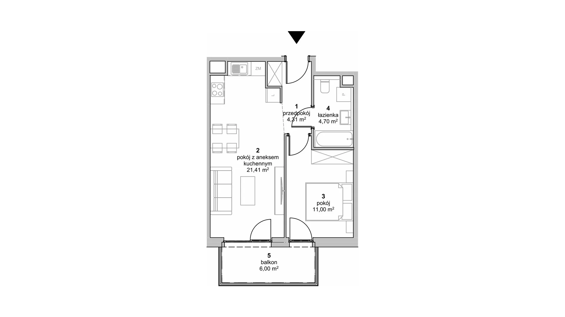 Mieszkanie 41,42 m², piętro 3, oferta nr S2.G.3.3, ATAL Idea Swarzędz II, Swarzędz, ul. Tabaki-idx