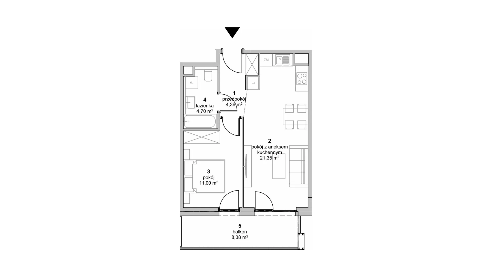 Mieszkanie 41,41 m², piętro 4, oferta nr S2.G.4.4, ATAL Idea Swarzędz II, Swarzędz, ul. Tabaki-idx