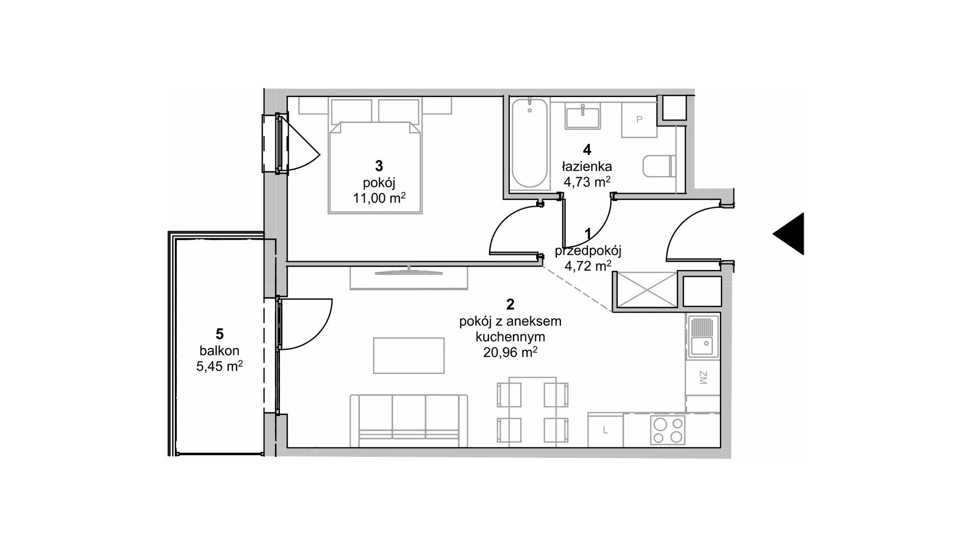 Mieszkanie 41,41 m², piętro 2, oferta nr S2.H.2.3, ATAL Idea Swarzędz II, Swarzędz, ul. Tabaki-idx