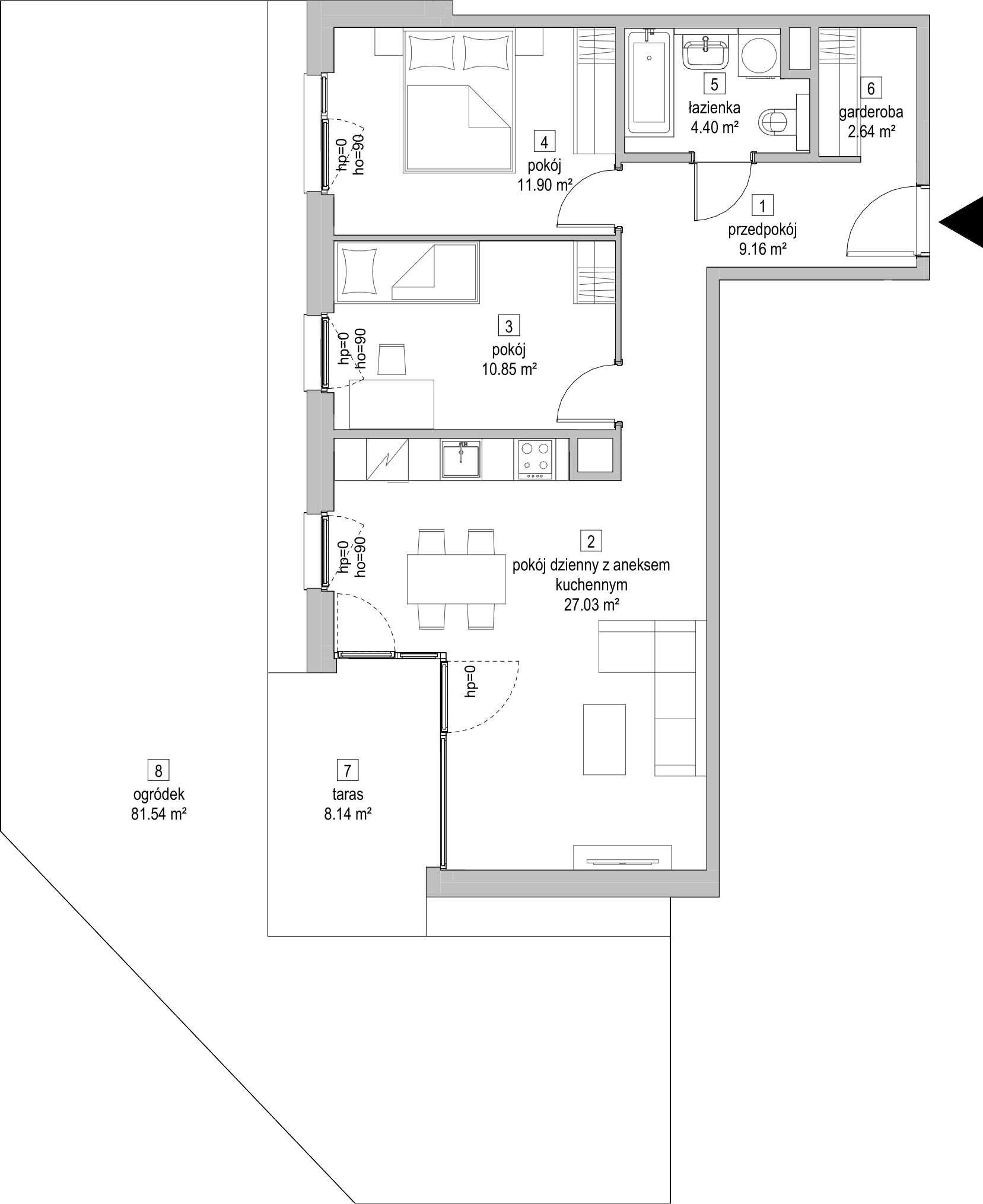 Mieszkanie 65,87 m², parter, oferta nr A.0.3, ATAL Symbioza, Gdynia, Cisowa, ul. Kcyńska-idx