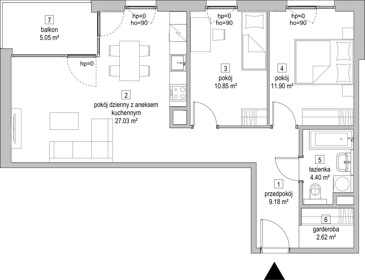 Mieszkanie 65,87 m², piętro 2, oferta nr A.2.7, ATAL Symbioza, Gdynia, Cisowa, ul. Kcyńska-idx