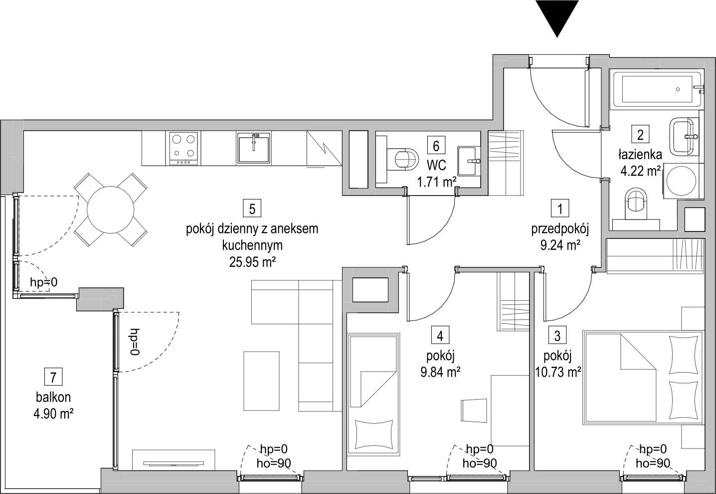 Mieszkanie 61,57 m², piętro 4, oferta nr A.4.3, ATAL Symbioza, Gdynia, Cisowa, ul. Kcyńska-idx