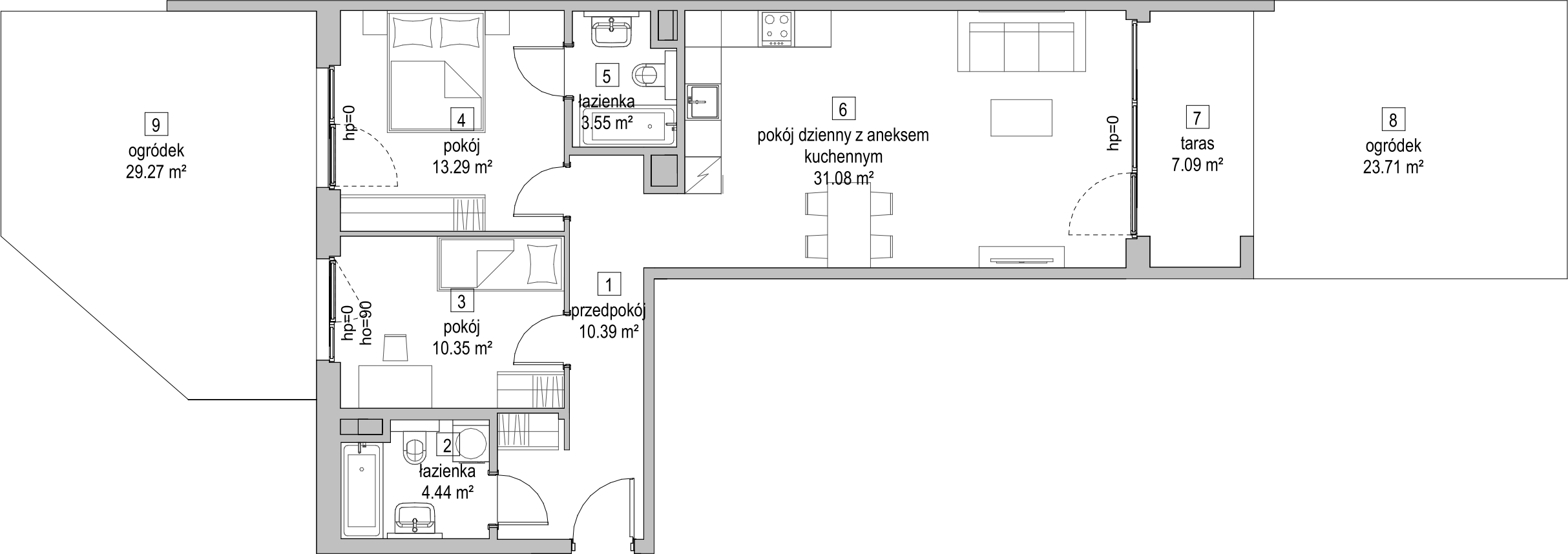 Mieszkanie 72,94 m², parter, oferta nr B2.0.1, ATAL Symbioza, Gdynia, Cisowa, ul. Kcyńska-idx