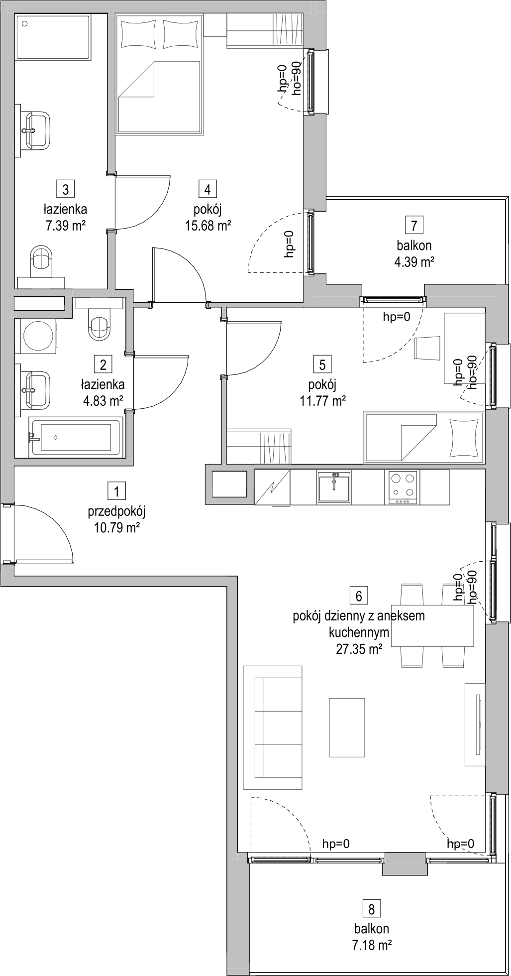 Mieszkanie 77,72 m², piętro 1, oferta nr C1.1.1, ATAL Symbioza, Gdynia, Cisowa, ul. Kcyńska-idx